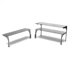 Stainless steel shelf with solid steel brackets