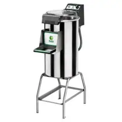 POTATO PEELER mod PPF10 - Loading capacity kg 10 - Production per hour kg/h 120 - (Potato tray and stand mod. CI included) - POWER SUPPLY: SINGLE OR THREE PHASE - Power hp 1 / 750W  - CE APPROVED