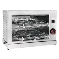 2 RACK TOASTER GRILL - Mod. TM6P - Ceramic heating elements - Power Kw 3 - Single phase V230/1 - Dimensions cm W 52 x D 30 x H 36 - EC standards