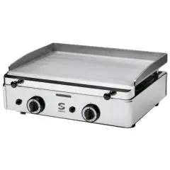 GAS COUNTERTOP GRIDDLE - Mod. SPG-601 - Smooth steel plate - Power W 5500 - Cooking surface cm L 58.3 x D 39.5 - Dimensions cm L 60 x D 50,7 x H 23,4 - CE Standard
