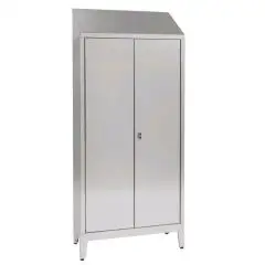Stainless steel storage wardrobe locker - n. 2 doors