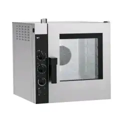 ELECTRIC GASTRONOMY AND PASTRY CONVECTION OVEN - Mod NEME5232 - ELECTROMECHANICAL CONTROLS - HUMIDIFIER - TWO SPEED MODE - SINGLE PHASE 230/1/50 - POWER KW 3,3 - CAPACITY: 5 X (GN 2/3) - TRAY SPACING Cm 7,4 - DIMENSIONS Cm L 63,7 X D 69,2 X h 67 - WEIGHT 