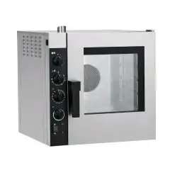 ELECTRIC GASTRONOMY AND PASTRY CONVECTION AND STEAM COMBINATION OVEN - Mod NECE5232 - ELECTROMECHANICAL CONTROLS - HUMIDIFIER - TWO SPEED MODE - SINGLE PHASE 230/1/50 - POWER KW 3,3 - CAPACITY: 5 X (GN 2/3) - TRAY SPACING cm 7,4 - DIMENSIONS cm L 63,7 X D