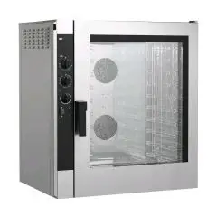 ELECTRIC GASTRONOMY AND PASTRY CONVECTION OVEN - Mod NEME102 - ELECTROMECHANICAL CONTROLS - HUMIDIFIER - TWO SPEED MODE - THREE PHASE 400/3/50 - POWER KW 12,6 - CAPACITY: 10 X (GN 1/1 ; 60 X 40) - TRAY SPACING cm 7,4 - DIMENSIONS cm L 90,7 X D 76,2 X h 10