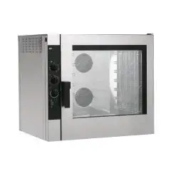 ELECTRIC GASTRONOMY AND PASTRY CONVECTION OVEN - Mod NEME72 - ELECTROMECHANICAL CONTROLS - HUMIDIFIER - TWO SPEED MODE - THREE PHASE 400/3/50 - POWER KW 9,6 - CAPACITY: 7 X (GN 1/1 ; 60 X 40) - TRAY SPACING cm 7,4 - DIMENSIONS cm L 90,7 X D 76,2 X h 85 - 
