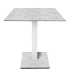 Table with square top - brooklyn light finish - White column - Model 225-HPQ-403 - with base H 73 cm