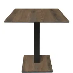 Table with square top - oldpaint finish - Black column - Model 225-HPQ-403 - with base H 73 cm