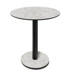 Table with round top - brooklyn light finish - Black column - Model 227-HPR-403 - with base H 73 cm