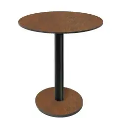 Table with round top - copper finish - Black column - Model 227-HPR-403 - with base H 73 cm