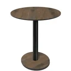Table with round top - oldpaint finish - Black column - Model 227-HPR-403 - with base H 73 cm