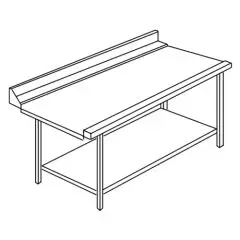 DISHWASHER EXIT TABLE WITH HOOD FOR HOOD-TYPE DISHWASHERS - Mod ACTAVOUT - AISI 304 STAINLESS STEEL STRUCTURE - RIGHT/LEFT ACCORDING TO THE MODEL - WITH LOWER SHELF - FOR DISHWASHERS MODEL LAPI 50 C AND LAPI 50 C PL