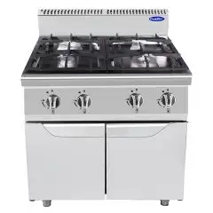 GAS COOKER - Mod. CV9I4DH1 - NO. 4 BURNERS - AMBIENT CUPBOARD WITH DOORS - PILOT LIGHT - Power kW 34,5 - Dimensions cm L 80 x D 90 X H 114 - CE approved