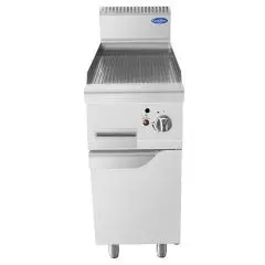 GAS GRIDDLE WITH GROOVED STAINLESS STEEL PLATE - Mod. CV7I4IHD - AMBIENT CUPBOARD WITH HINGED DOOR - Power kW 7 - Dimensions cm L 40 x D 70 X H 108,5 - CE approved