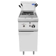 GAS PASTA COOKER - Mod. CV7I4RH - NO. 1 TANK 24L - AMBIENT CUPBOARD WITH HINGED DOOR - Power kW 10 - Dimensions cm L 40 x D 70 X H 108,5 - CE approved