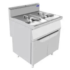 GAS FRYER - COOK LINE - Mod. CV7I8HH - NO. 2 TANKS 16L + 16L OIL - AMBIENT CUPBOARD WITH HINGED DOORS - Power kW 26 - Dimensions cm L 80 x D 70 X H 108,5 - CE approved