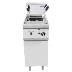 GAS PASTA COOKER - Mod. CV9I4RH - NO. 1 TANK 35L - AMBIENT CUPBOARD WITH HINGED DOOR - Power kW 13,5 - Dimensions cm L 40 x D 90 X H 114 - CE approved