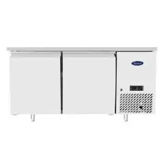 REFRIGERATED TABLE - STAINLESS STEEL - VENTILATED COOLING - Mod.B-EPF3495-S-GR - PASTRY-SPECIFIC - TRAYS 60 x 40 cm - 2 DOORS - CAPACITY 280 L - TEMPERATURE -2°/+8°C - Dim. L 151 x D 80 x h 84 cm - CE APPROVED