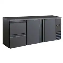 UNDER COUNTER BACK BAR FRIDGE - Mod DD 322 UF - Temperature 0°/+10°C - Capacity of 482 liters - Single-phase power supply V220/1 - Power of 320 W - Dimensions cm L 200,2 x D 51,3 x H 86 - Weight of 106 kg