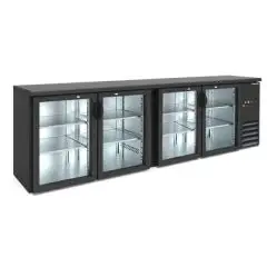 UNDER COUNTER BACK BAR FRIDGE - Mod DD 400 IF - Temperature 0°/+10°C - Capacity lt. 586 - Single-phase power supply V220/1 - Power W 320 - Dimensions cm L 254,2 x D 53,5 x H 86 - Weight Kg. 150
