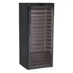 REFRIGERATED WINE DISPLAY - Mod. G-BJ308 - Capacity for bottles: 72 x 0,75 liters - Differentiated temperature depending on the shelves - Temperature +5/+18 °C - Power W 100 - Single-phase power supply 230V/1/50Hz - Dimensions cm L 60 x D 60,3 x H 156 - C