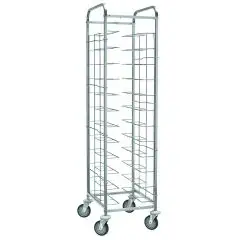UNIVERSAL TRAY TROLLEY - MOD. CA1455V12 - Stainless steel structure - Chrome-plated wire guides - Capacity for 12 GN 1/1 trays (53x32.5 cm) - Dimensions: L 58 x D 52 x H 185 cm