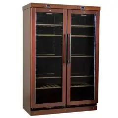Wine display cooler - Mod CANTINETTA 2P - Ventilated - Temperature +3°/+16°C - Capacity Lt 690 - Dimensions L 127,5 x D 62 x H 183,7 cm