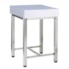Polyethylene chopping block with Stainless Steel Stool Euroceppi