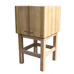 Robinia wood chopping block with wooden stool Euroceppi
