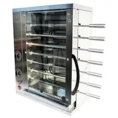 MULTIGRILL - MOD. CEV4 - Stainless steel supporting structure - N. 2 independent armoured heating elements with energy regulator - N. 4 + 3 stainless steel swords - Voltage 400V THREE-PHASE - Power 3,6 KW - Dimensions: cm W 58,7 X D 31,5 X 77 h - CE stand