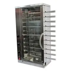 MULTIGRILL - MOD. CEV6 - Stainless steel supporting structure - N. 3 independent armoured heating elements with energy regulator - N. 6 + 5 stainless steel swords - Voltage 400V/3N THREE-PHASE - Power 5,4 KW - Dimensions: cm W 58,7 X D 31,5 X 109 h - CE s