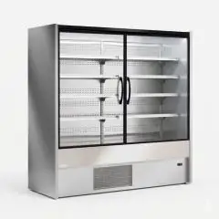 SELF-SERVICE REFRIGERATED WALL DISPLAY - VENTILATED REFRIGERATION - TEMPERATURE &deg;C +0/+2 - SUITABLE FOR BEVERAGES, DAIRY PRODUCTS AND PRE-PACKAGED PRODUCTS - MOD. CHAMONIX 4P CP - HINGED DOORS - 4 SHELVES