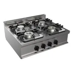 GAS BOILING TOP - MOD. G7GWRG4DD2M2G - N. 4 burners - With pilot light - Power kW 24 - Dimensions: cm L 70 x D 70 x H 27 - CE approved