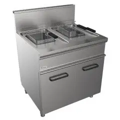 GAS FRYER, FREE-STANDING - EASY LINE - MOD. G7JUM2V13 - N. 2 tanks Lt. 13 + 13 oil capacity - Power kW 22,4 - Dimensions: cm L 80 x D 70 x H 85 - CE approved