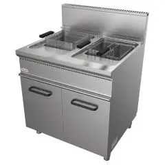 GAS FRYER, FREE-STANDING - EASY LINE - MOD. G7JUM2V17 - N. 2 tanks Lt. 17 + 17 oil capacity - Power kW 33 - Dimensions: cm L 80 x D 70 x H 85 - CE approved