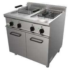 ELECTRIC FRYER, FREE-STANDING - EASY LINE - MOD. G7JYM2V17 - N. 2 tanks Lt. 17 + 17 oil capacity - Power kW 33 - Dimensions: cm L 80 x D 70 x H 85 - CE approved