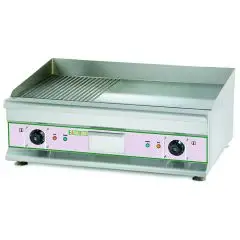 ELECTRIC COUNTERTOP GRIDDLE - Mod EG750M - 1/2 smooth plate 1/2 grooved plate - POWER 6 kW - Cooking surface cm L 74,6 x D 39,8 - THREE-PHASE supply