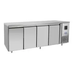 REFRIGERATED TABLE - STAINLESS STEEL - VENTILATED COOLING - Mod.EPF3442GR - ENERGY CLASS A - GASTRONORM 1/1 (cm 53 x 32,5) - N. 4 DOORS - CAPACITY Lt 560 - TEMPERATURE -2°/+8°C - Dim. cm. L 223 x D 70 x h 85 - CE APPROVED