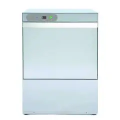 GRADE AISI 304 STAINLESS STEEL GLASSWASHER - Mod EVA40SP - Max height clearance cm 27,6 - Square rack cm 40 x 40 - Cycle 60-120-180-240-600" - Rinse aid and detergent dispenser - Dimensions cm L 48 x D 51,7 x h 69,6
