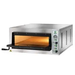 ELECTRIC PIZZA OVEN - Mod. FME 6 - MANUAL control panel - SINGLE PHASE/THREEPHASE - Single deck oven - Chamber dimensions L 61 x D 91,5 x h 14 - Power 7,2 kW - CE APPROVED