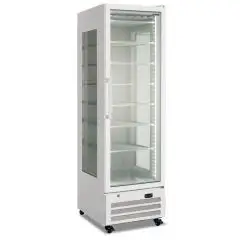 Refrigerated display case - Mod FR 410 ST WHT - Static - Capacity 418 L - Glass on 3 sides - Temperature -18/-23&deg;C - Dimensions cm L 60 x D 70 x H 202