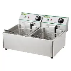 ELECTRIC FRYER - COUNTERTOP MODEL - Mod FY8L2 - TANK 8 + 8 LT OIL CAPACITY - Single-phase power supply