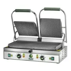 CAST IRON CONTACT GRILL - ELECTRIC - Mod. PE 50R - double GROOVED grill - Cooking surface: cm 48x23 - Power 3600 W - 230V single phase - 230/400 V three phase - CE APPROVED