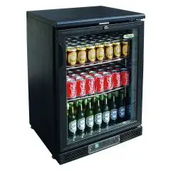 UNDERCOUNTER FRIDGE  - PAINTED STEEL/ALUMINIUM EXTERIOR - FOR BEVERAGES - Mod. G-BC1PB87 - VENTILATED COOLING - CAPACITY Lt 129 - SINGLE GLASS DOOR - TEMPERATURE RANGE +2°/+8°C - Dimensions cm L60 x D53,5 x h87 - CE APPROVED