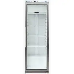STAINLESS STEEL AND PS VENTILATED UPRIGHT FRIDGE - ECOVENT - Mod G-ERV400GSS - ENERGY EFFICIENCY CLASS B - 1 GLASS DOOR - CAPACITY 300 LITERS - TEMPERATURE 0°C/+8°C - DIMENSIONS cm L 60 x D 60 x 186 H - CE STANDARD