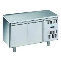 REFRIGERATED COUNTER - STAINLESS STEEL AISI 201 - FOR BAKERIES - VENTILATED COOLING - Mod. G-PA2100TN-FC - DOUBLE SOLID DOOR - GROSS CAPACITY Lt 390 - TEMPERATURE RANGE -2°/+8°C - Dimensions cm L151 x D80 x h85 - CE APPROVED