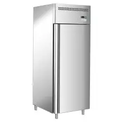UPRIGHT FRIDGE - STAINLESS STEEL AISI 201 - FOR BAKERIES - VENTILATED COOLING - Mod. G-PA800BT-FC - GROSS CAPACITY Lt 737 - SINGLE SOLID DOOR - TEMPERATURE RANGE -18º/-22ºC - Dimensions cm L74 x D99 x h201 - CE APPROVED