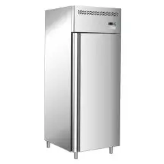 UPRIGHT FRIDGE - STAINLESS STEEL AISI 201 - FOR SNACK BARS - STATIC COOLING - Mod. G-SNACK400TN-FC - GROSS CAPACITY Lt 429 - SINGLE SOLID DOOR - TEMPERATURE RANGE -2°/+8°C - Dimensions cm L68 x D71 x h201 - CE APPROVED