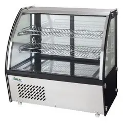 REFRIGERATED COUNTERTOP SNACK DISPLAY - STAINLESS STEEL AISI 430 - CURVED GLASS - Mod. G-VPR120 - TEMPERATURE RANGE +2°/+8°C - Capacity Lt. 120 - Supply single phase 230V/1/50Hz - Power W 160 - Dimensions cm L69,5 x D58 x h67 - Weight Kg 70