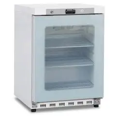 Static-fan assisted refrigerated cabinet with glass door model GN 200 G TN, temperature +2&deg;C / +10&deg;C, gross capacity 200 Lt, external dimensions 600 x 625 x 850 mm.