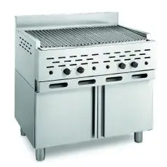LAVA STONE GRILL - MOD. 2100/R2M - SINGLE UNIT UNDERSTORAGE - POWER Kw/h 22,52 - METHANE-LPG SUPPLY - DIMENSIONS cm L 89 x D 70 x H 85 - EC STANDARDS